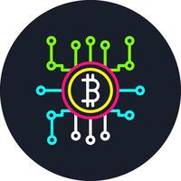 Cryptocurrency Line Multi Color Design vector