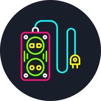 Extension Cord Line Multi Color Design vector