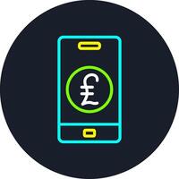 Pound Line Multi Color Design vector
