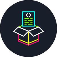 Open Box Line Multi Color Design vector