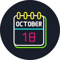 18 October Line Two Colour Icon Design vector