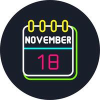 18 November Line Two Colour Icon Design vector