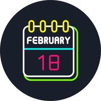 18 February Line Two Colour Icon Design vector