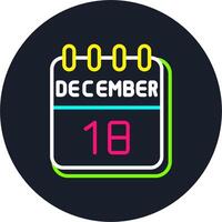 18 December Line Two Colour Icon Design vector