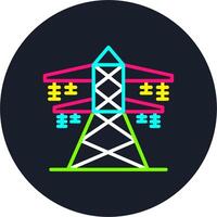 Energy Tower Line Multi Color Design vector
