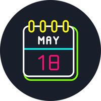 18 May Line Two Colour Icon Design vector