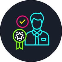 Best Employee Line Multi Color Design vector