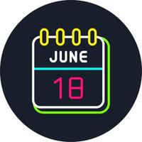 18 June Line Two Colour Icon Design vector
