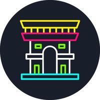 Arc De Triomphe Line Multi Color Design vector