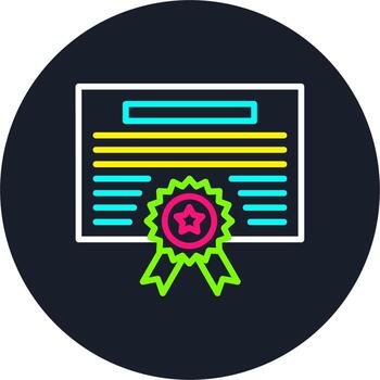 Certificate Line Multi Color Design vector