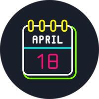 18 April Line Two Colour Icon Design vector