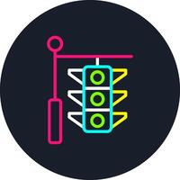 Traffic Light Line Multi Color Design vector