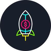Rocket Line Multi Color Design vector
