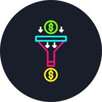 Sales PipeGlyph Two Color Line Multi Color Design vector