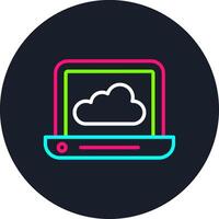 Laptop Line Multi Color Design vector
