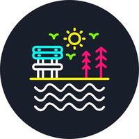 Lake Line Multi Color Design vector