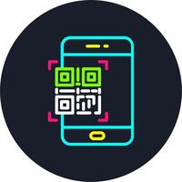 Qr Code Scan Line Multi Color Design vector