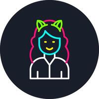 Cat Ears Line Multi Color Design vector