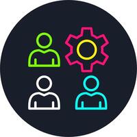 Team Management Line Multi Color Design vector