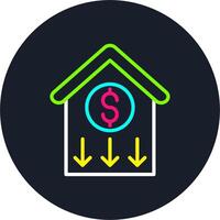 Price Down Line Multi Color Design vector