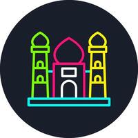 Taj Mahal Line Multi Color Design vector