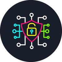 Cyber Security Line Multi Color Design vector