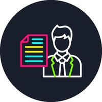 Interviewer Line Multi Color Design vector