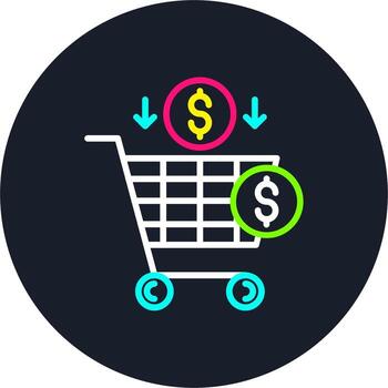 Purchasing Line Multi Color Design vector