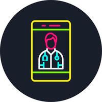 OnGlyph Two Color Doctor Line Multi Color Design vector