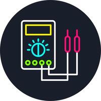 Voltmeter Line Multi Color Design vector