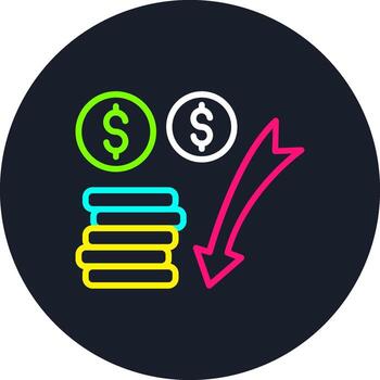 Decrease Line Multi Color Design vector