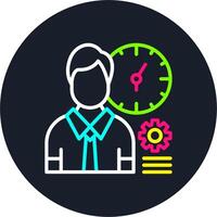 Working Hours Line Multi Color Design vector