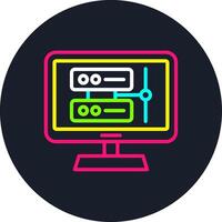 OnGlyph Two Color Server Line Multi Color Design vector