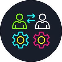 Cooperation Line Multi Color Design vector