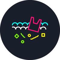 Waste Plastic Line Multi Color Design vector