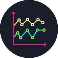 Glyph Two Color Chart Line Multi Color Design vector