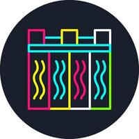 Hydroelectric Power Station Line Multi Color Design vector