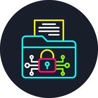 Data Encryption Line Multi Color Design vector