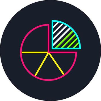 Pie Graph Line Multi Color Design vector