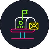 Mail Box Line Multi Color Design vector
