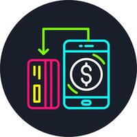 OnGlyph Two Color Payment Line Multi Color Design vector