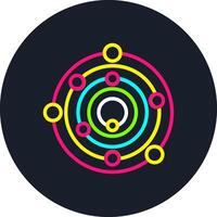 Solar System Line Multi Color Design vector