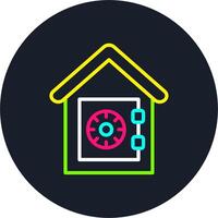 House Vault Line Multi Color Design vector