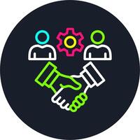 Customer relationship manage Line Multi Color Design vector