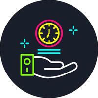 Save Time Line Multi Color Design vector