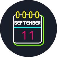 11 September Line Two Colour Icon Design vector