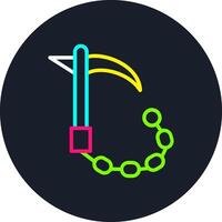 Chain Sickle Line Multi Color Design vector