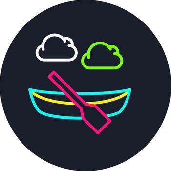 Canoe Line Multi Color Design vector
