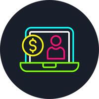 Finance Account Login Line Multi Color Design vector