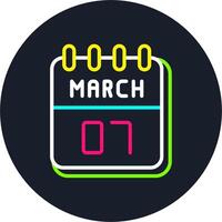 7 March Line Two Colour Icon Design vector